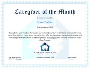 January Caregiver of the Month